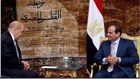 الرئيس السيسي يستقبل وزير الدفاع الفرنسي جان إيف لودريان