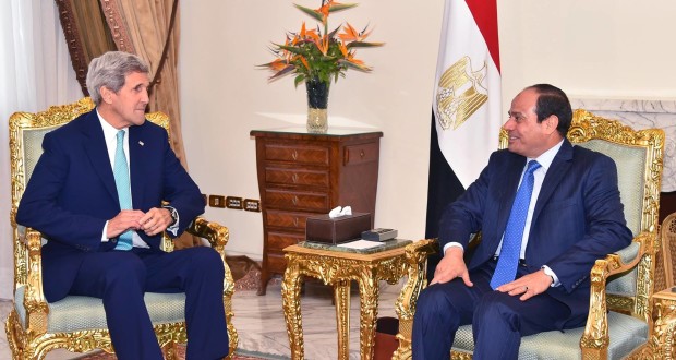 الرئيس عبد الفتاح السيسي يستقبل وزير الخارجية الأمريكي جون كيري