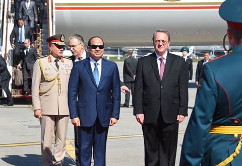 مراسم الاستقبال الرسمية للرئيس عبد الفتاح السيسي فور وصوله إلي موسكو